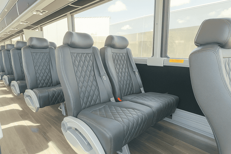 interior of Redding Coach Bus Service charter bus