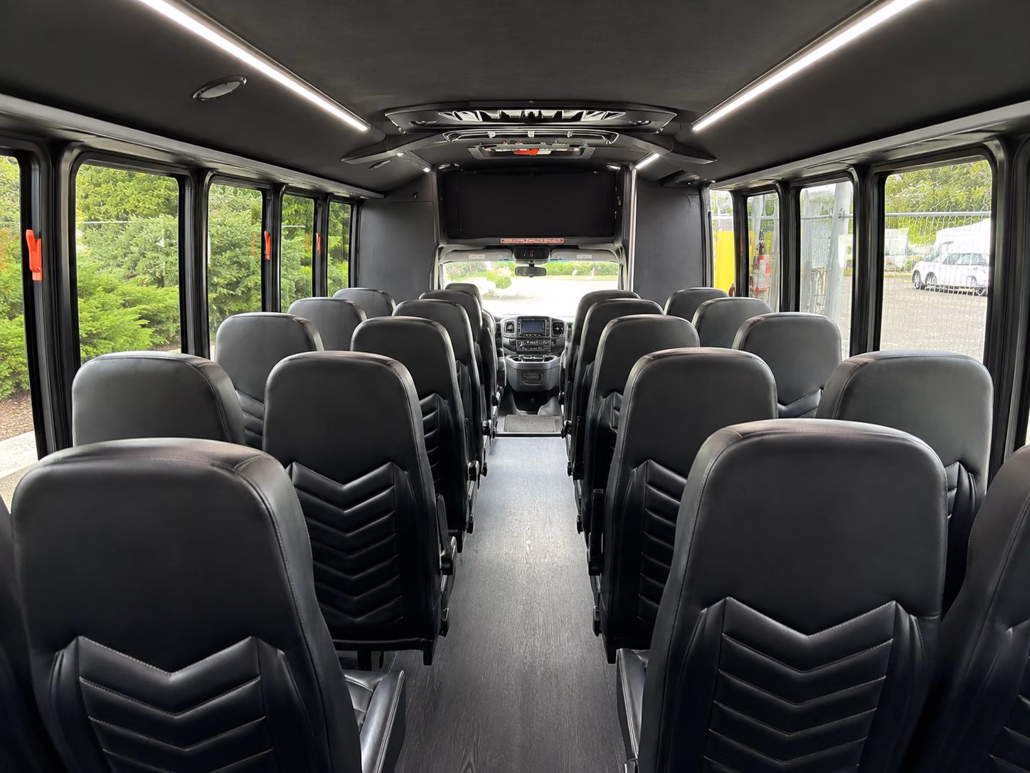 redding 18 passenger minibus inside
