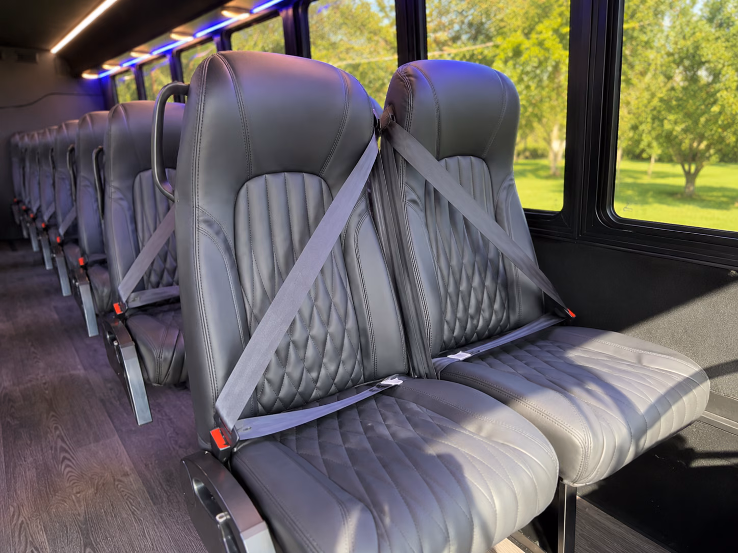 redding 20 passenger minibus inside