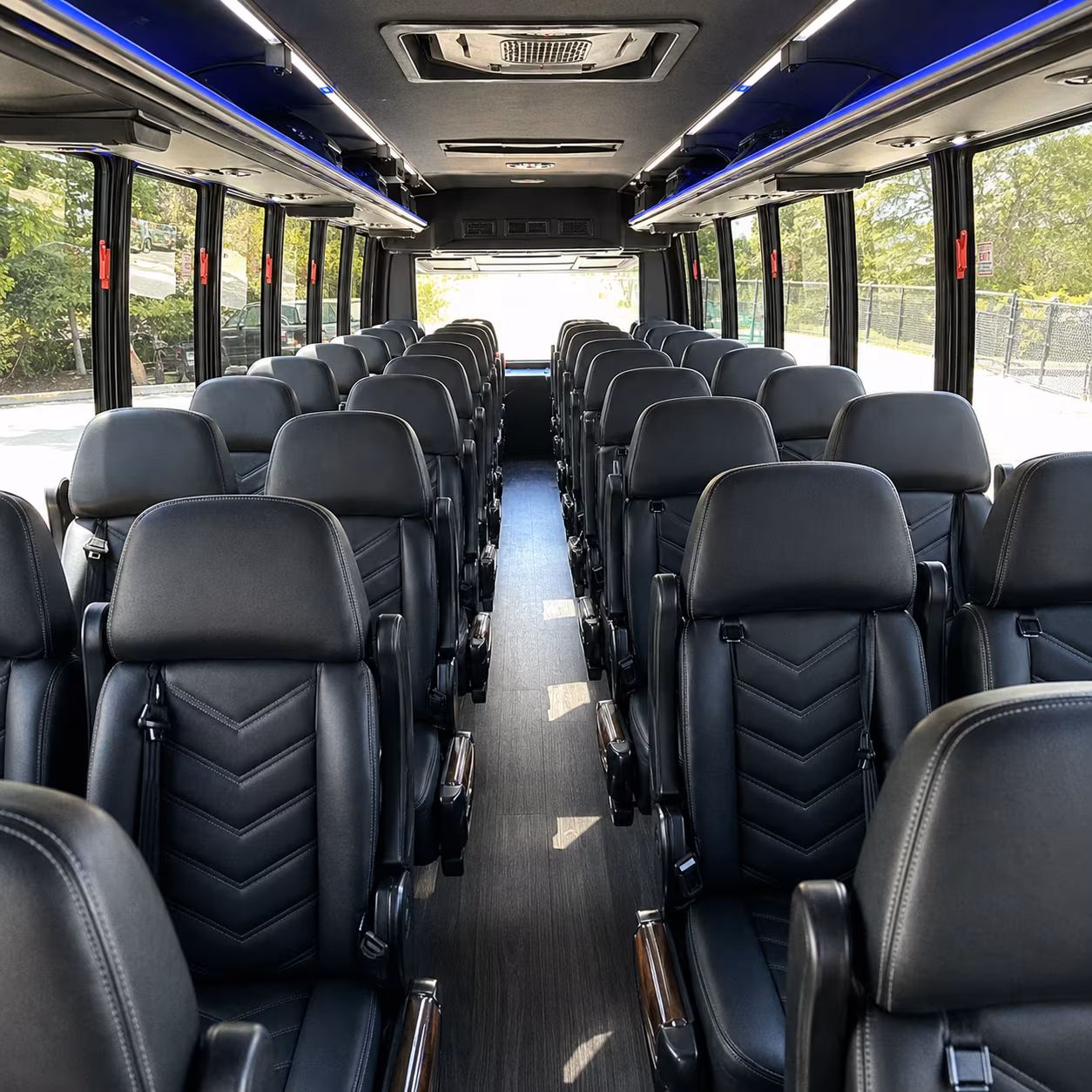 redding 25 passenger minibus inside