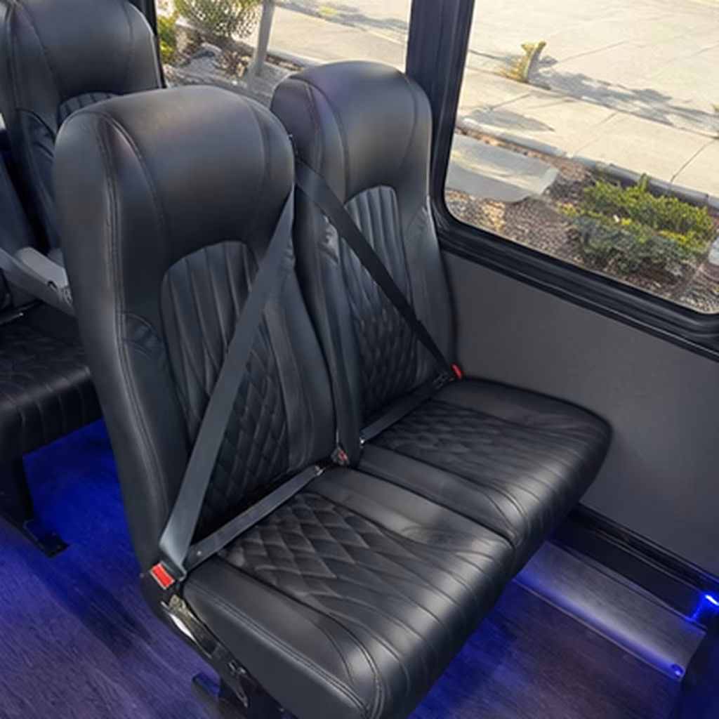 redding 28 passenger minibus inside