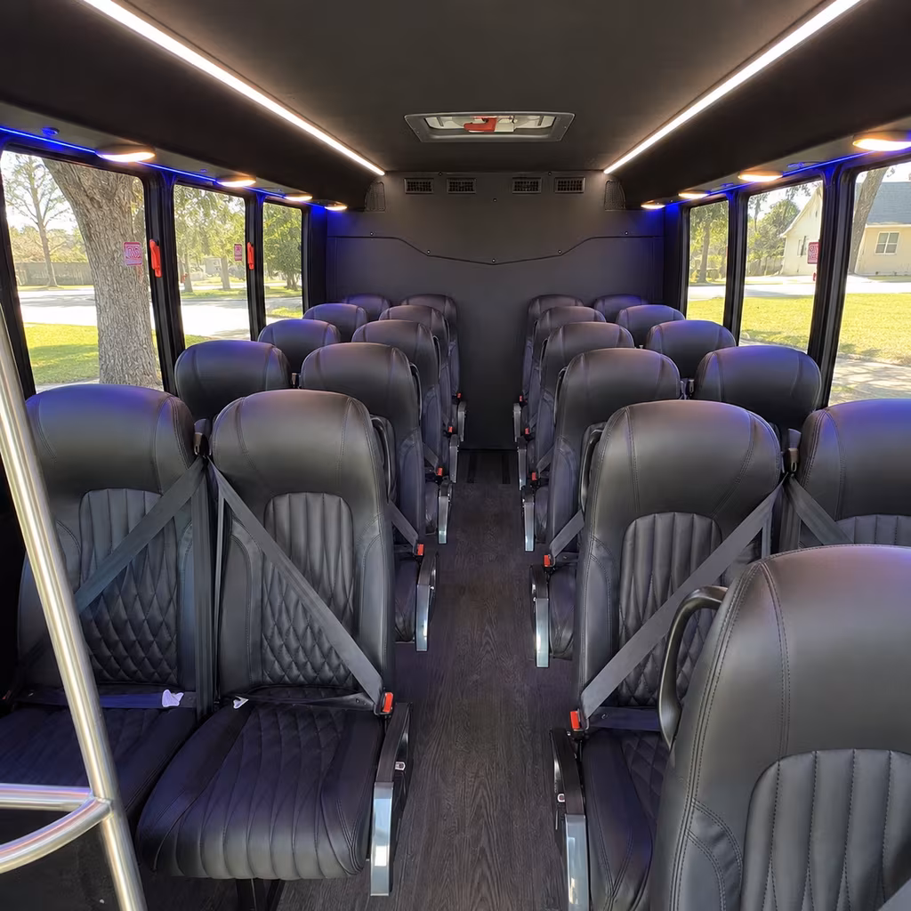 redding 28 passenger minibus interior