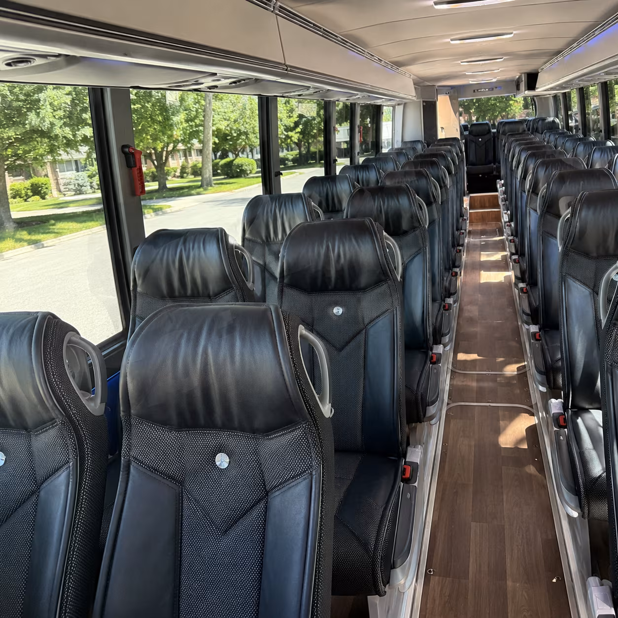 redding 56 passenger charter bus interior